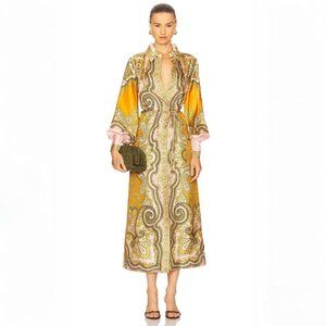 ALEMAIS Paisley print puff sleeve maxi dress